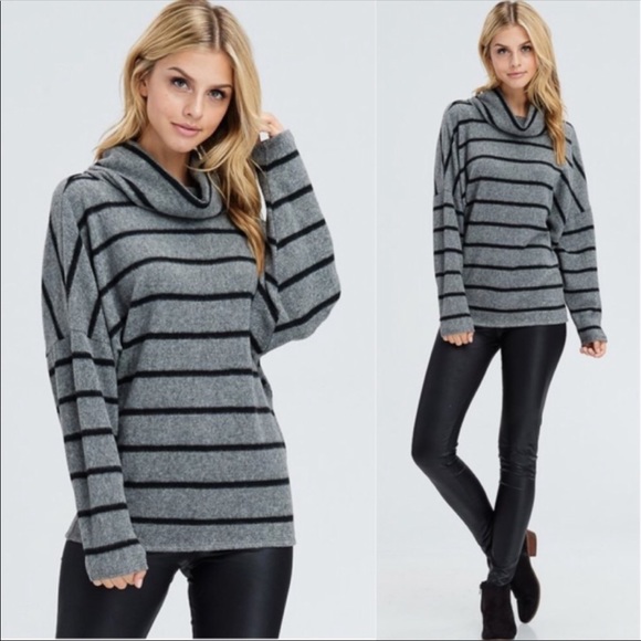 October Love Sweaters - OCTOBER LOVE STRIPED SOFT TOP
